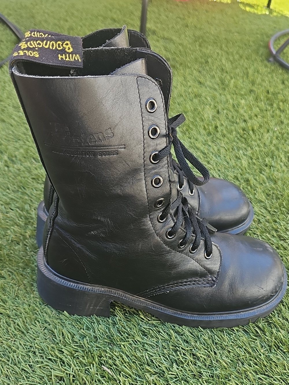Dr. Martens Black Leather High Lace Combat Boots